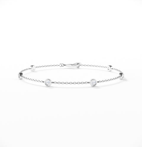 Diamond Bezel Chain Bracelet